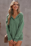 Snap Button Pullover Hoodie with Pocket