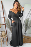 V Neck Batwing Sleeve Maxi Dress