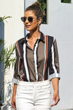 Navy Striped Modern Women Shirt
