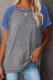 Raglan Sleeve Patchwork Colorblock Tee