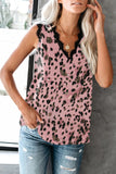 V Neck Lace Trim Floral Tank