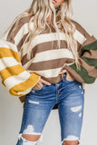 Stripe Oversized V Neck Striped Sweater