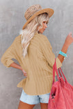 Khaki Textured Buttons Pocketed Shirt