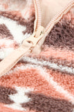 Aztec Zipped Sherpa Pullover Sweatshirt