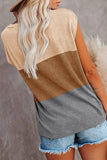 Colorblock Pocketed Cap Sleeve Top