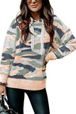 Camo Print Drawstring Hoodie