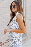 Sky Blue Flutter Shoulder Floral Print Tank Top