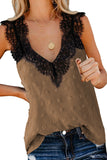 Lace Swiss Dots V Neck Tank