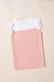 Flutter Shoulder Striped Print Tank Top