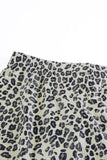 Scoop Neck Leopard Splicing Top and  Bottoms Tankini