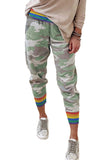 Rainbow Stripe Gray Camo Casual Pants
