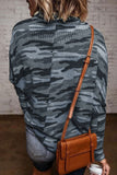 High Neck Camo Print Top