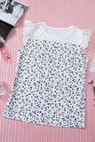 Flutter Shoulder Striped Print Tank Top