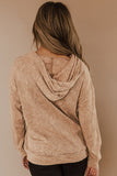 Waffle Knit Kangaroo Pocket Hooded Sweatshirt