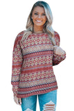 Tribe Print Loose Long Sleeve Top