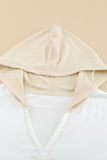 Colorblock V Neck Long Sleeve Hoodie