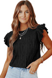 Ruffle Sleeve Cable Knit Sweater