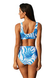 U-neckline High Waist Tropical Bikini