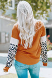 Be Kind Leopard Color Block Long Sleeve Top