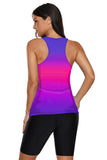 Ombre Print Racerback Tankini Swimsuit