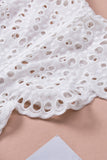 Floral Printed Eyelet Tassel Top