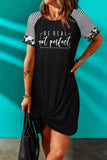 Pray Leopard Spliced Short Sleeve Ruched Mini Dress