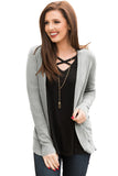 Knit Long Sleeve Cardigan Top with Pockets