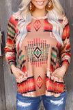 Aztec Leopard Back Long Sleeve Top