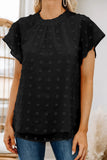 Ruffled Sleeve Swiss Dot T-shirts