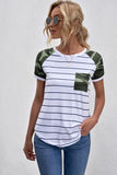 Striped Camo Pocketed Patch Tee