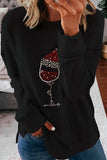 Dropped Sleeve Snowman Print Christmas Sweatshirt
