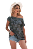 Crew Neck Star Print T-shirt with Pocket