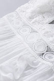 Lace Splicing Criss Cross Lace-up V Neck Cami Dress