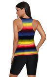 Ombre Print Racerback Tankini Swimsuit
