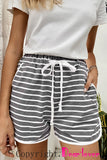 Disconnect Striped Cotton Blend Pocketed Shorts