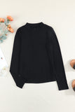 Zipper Slim-fit Long Sleeve Top