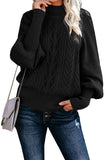Housewarming Cable Knit Balloon Sleeve Sweater