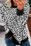 Leopard Pullover Sweatshirt with Slits