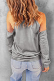 Skeleton Pumpkin Graphic Print Cold Shoulder Top