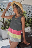 Double Strap Color Block Tank Top