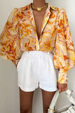 Floral Chic Bishop Sleeve Blouse