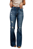 Dark Wash Mid Rise Flare Jeans