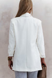 White Shawl Neck Blazer with Pockets