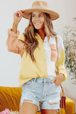 Color Block Textured Long Sleeve Shirt with Pocket