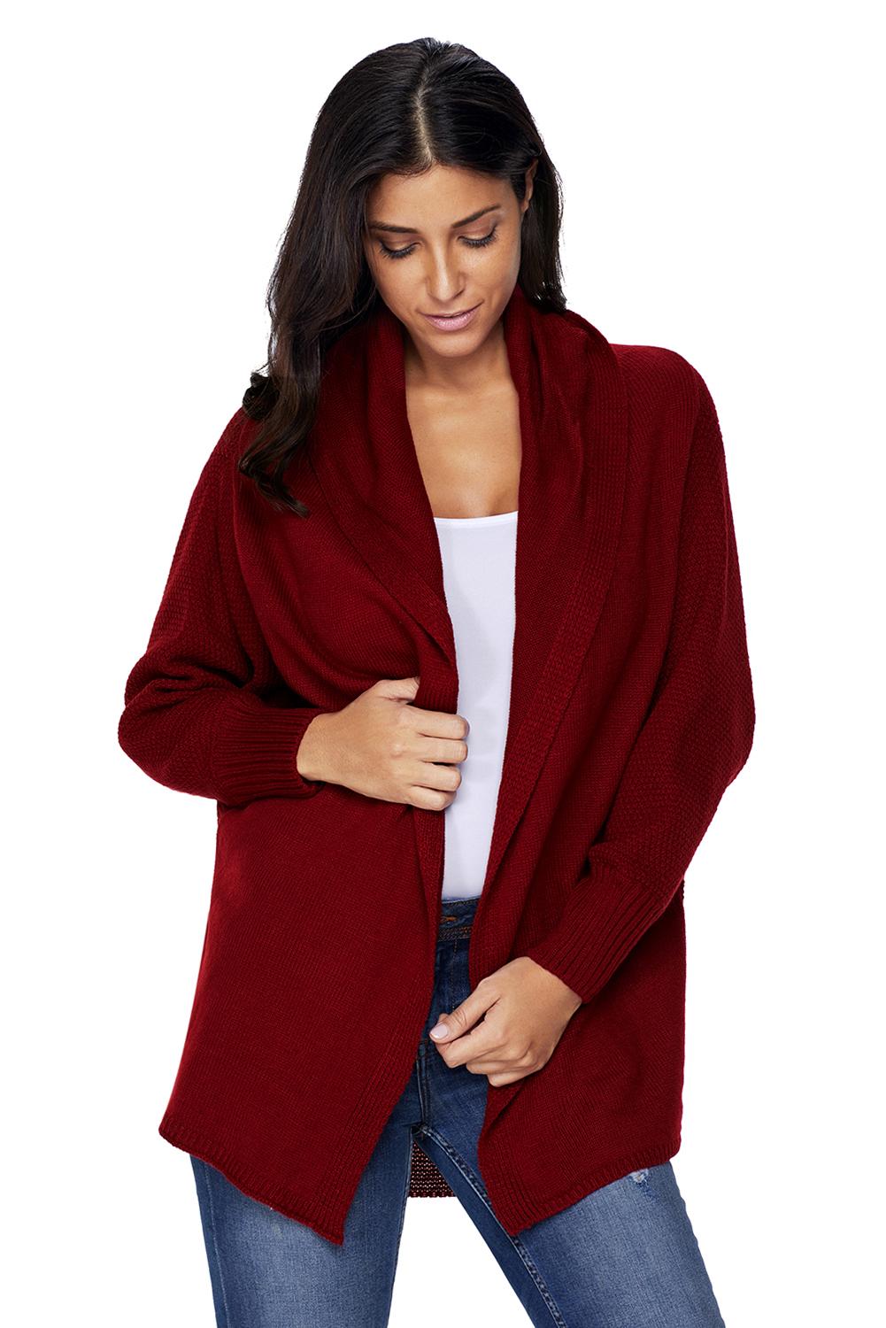 Chunky Knit Open Front Dolman Cardigan