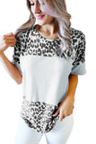 Fierce Leopard Print Color Blocking Tee