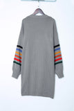 Striped Balloon Sleeve Cardigan