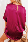 Satin Pocketed Tee and Shorts Lounge Set