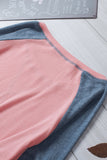 Khaki Color Block Raglan Sleeve Top