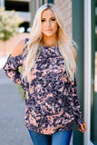 Leopard Cold Shoulder Long Sleeve Top